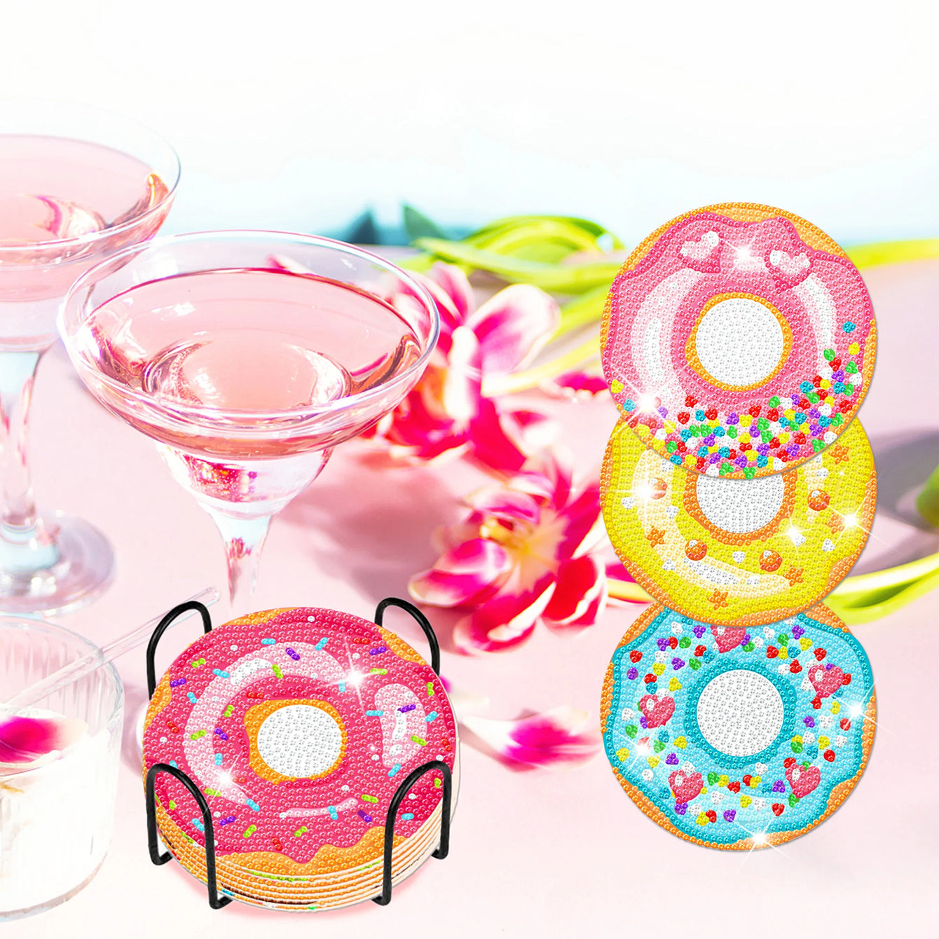 DIY Diamond Art Coaster Kit - Doughnuts
