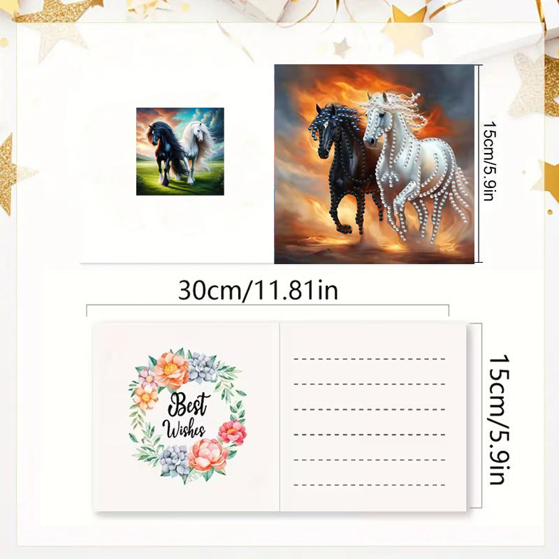 DIY Diamond Painting Card Kit - horses