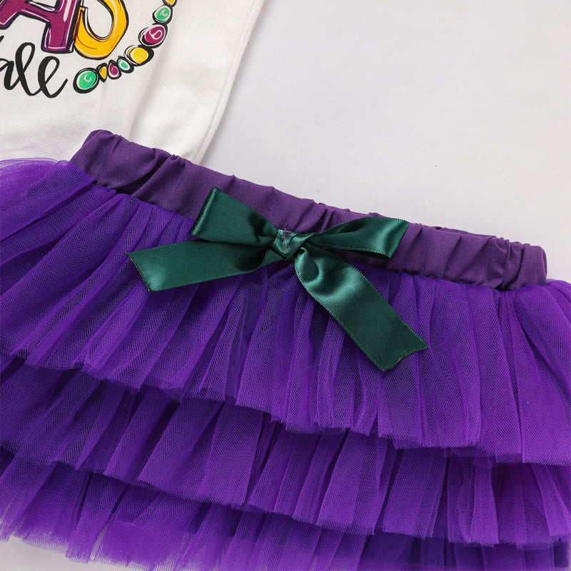 Baby Girl's 2-Piece Onesie With Tulle Skirt And Bow