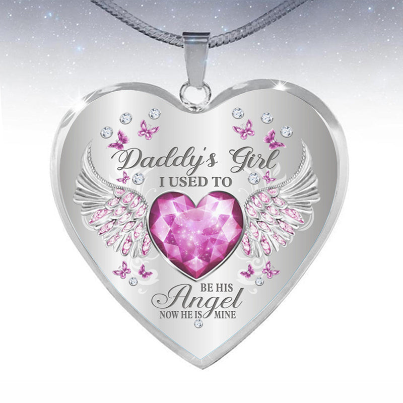 Birthstone Angel Wings Father Memorial Necklace