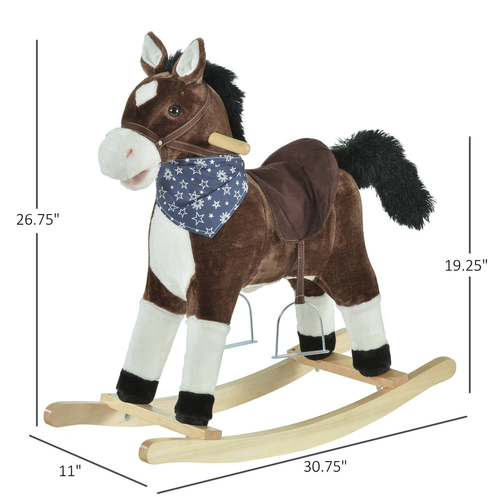 Kids Plush Ride-On Rocking Horse