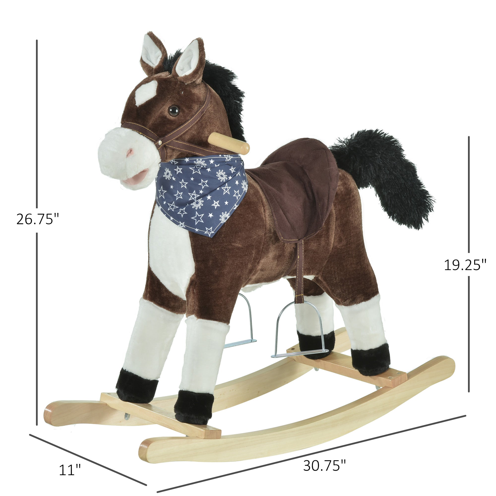 Kids Plush Ride-On Rocking Horse