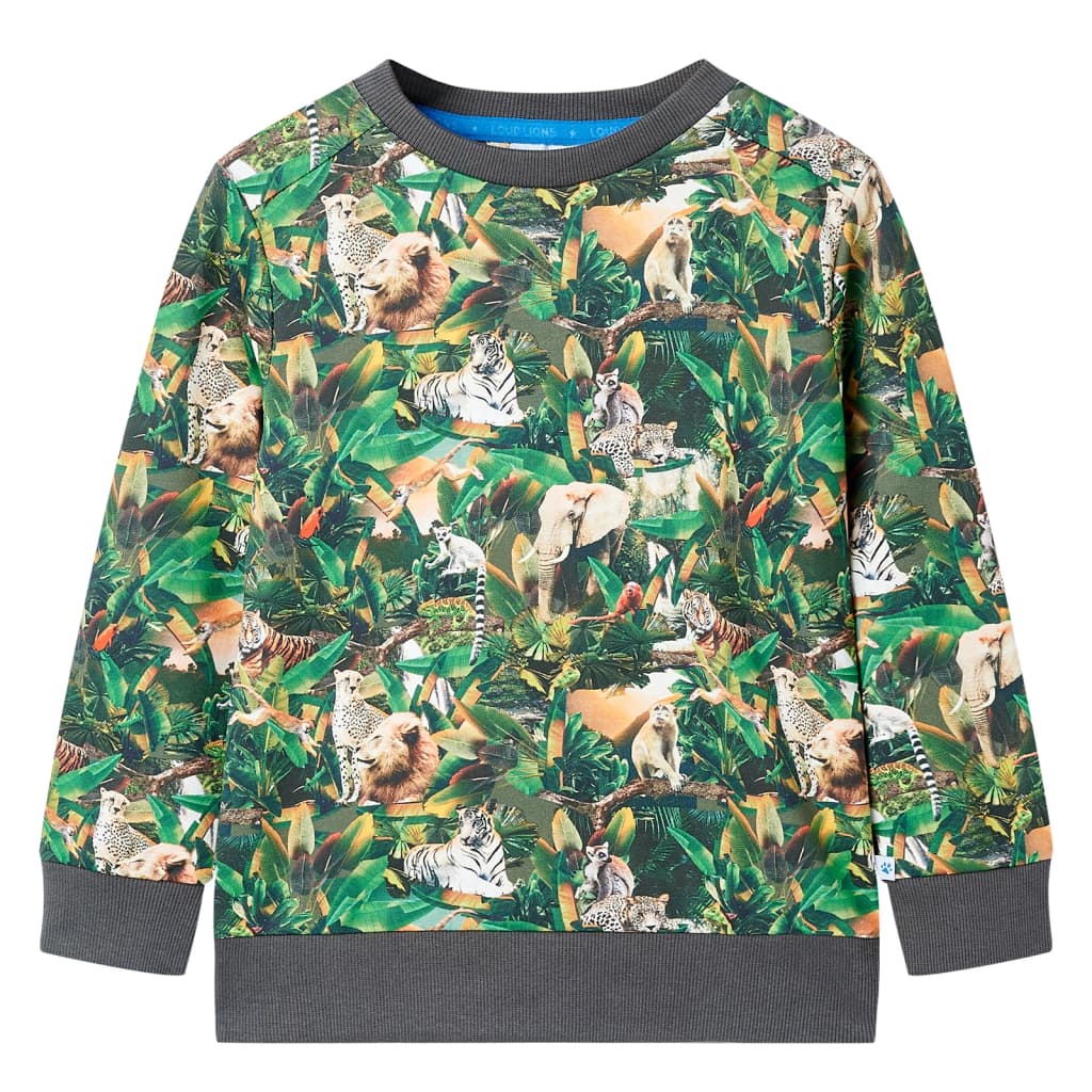 Children's sweatshirt jungle motif