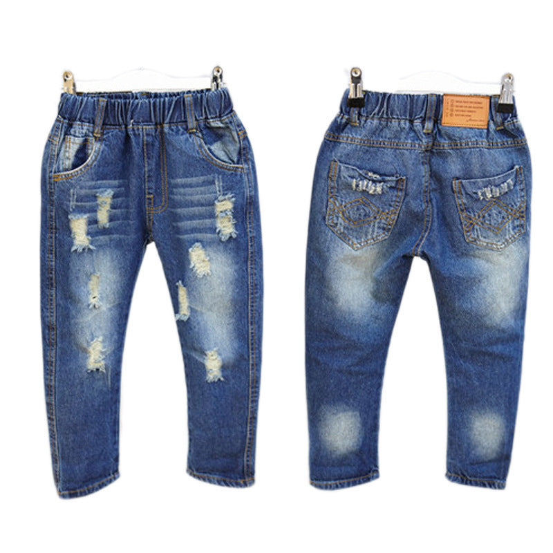Children's Casual Loose Hole Jeans