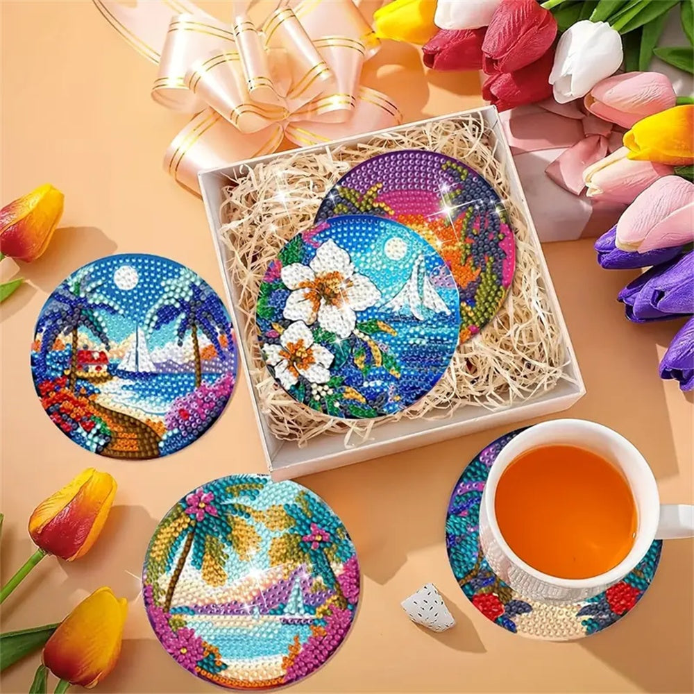 DIY Diamond Art Coaster Set - Landscapes