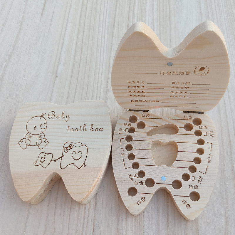 Wooden Deciduous Tooth, Lanugo, Umbilical Cord Keepsake Box