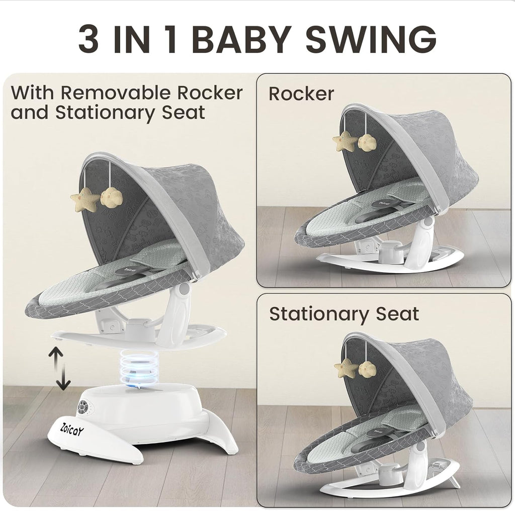 Infant Baby Swing w/ 3 Swing Modes, 12 Lullabies & 5-Speeds