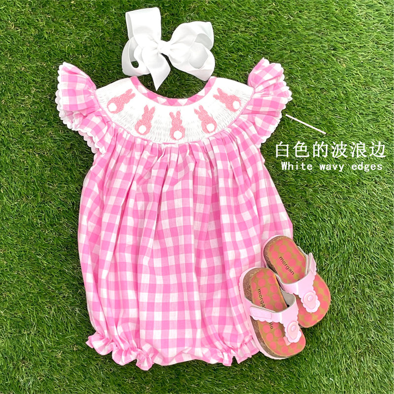 Baby Girl's Cute Bunny Romper Set