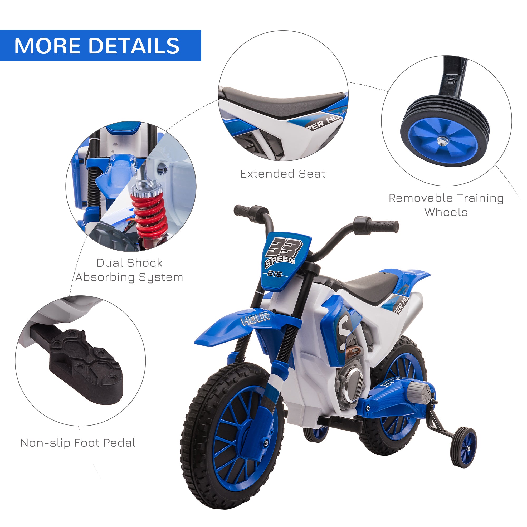 12V Kids Motorcycle w/ Treaded Tires