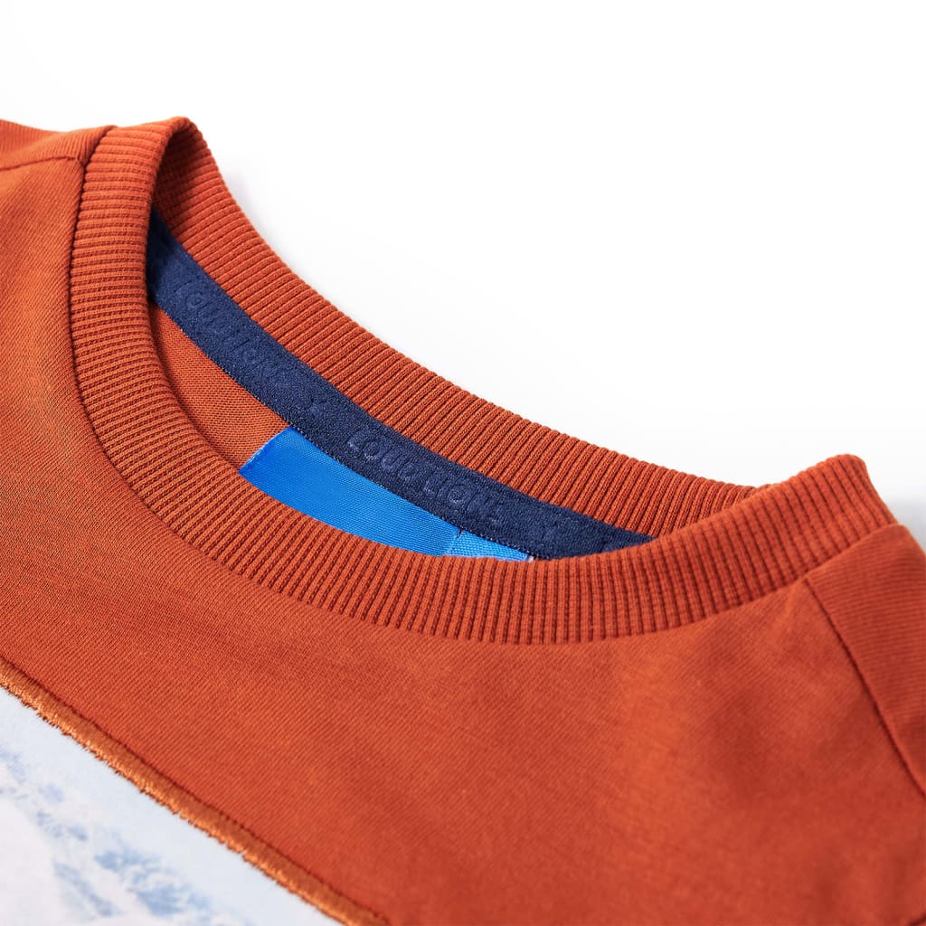 Children's long-sleeved shirt, rust brown Bear