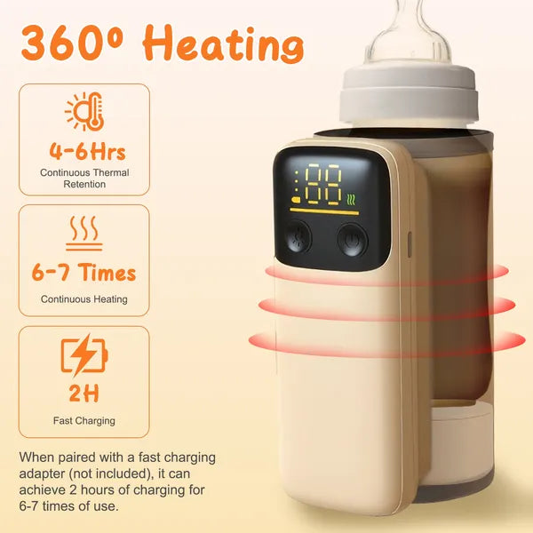 Portable Bottle Warmer With Night Light with 6 heating Levels
