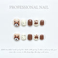 Girls Fake Nails Little Brown Bear