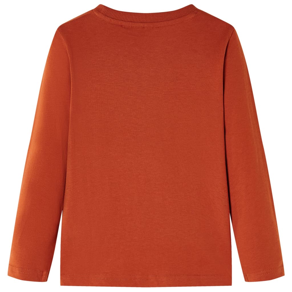 Children's long-sleeved shirt, rust brown Bear