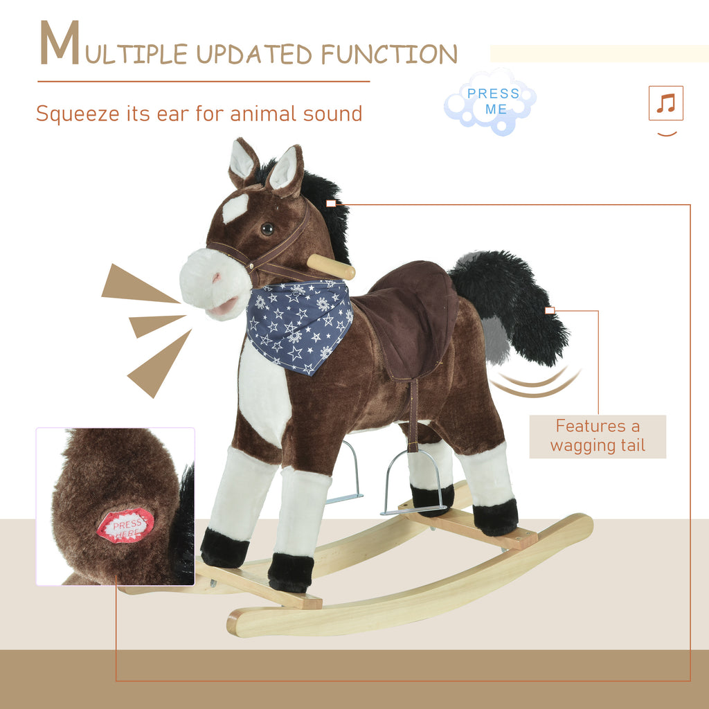 Kids Plush Ride-On Rocking Horse