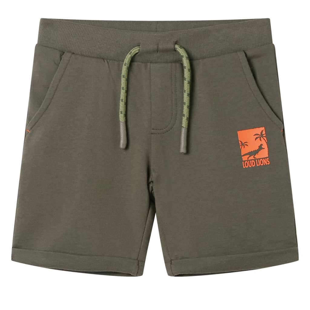 Children's jogging shorts with drawstring