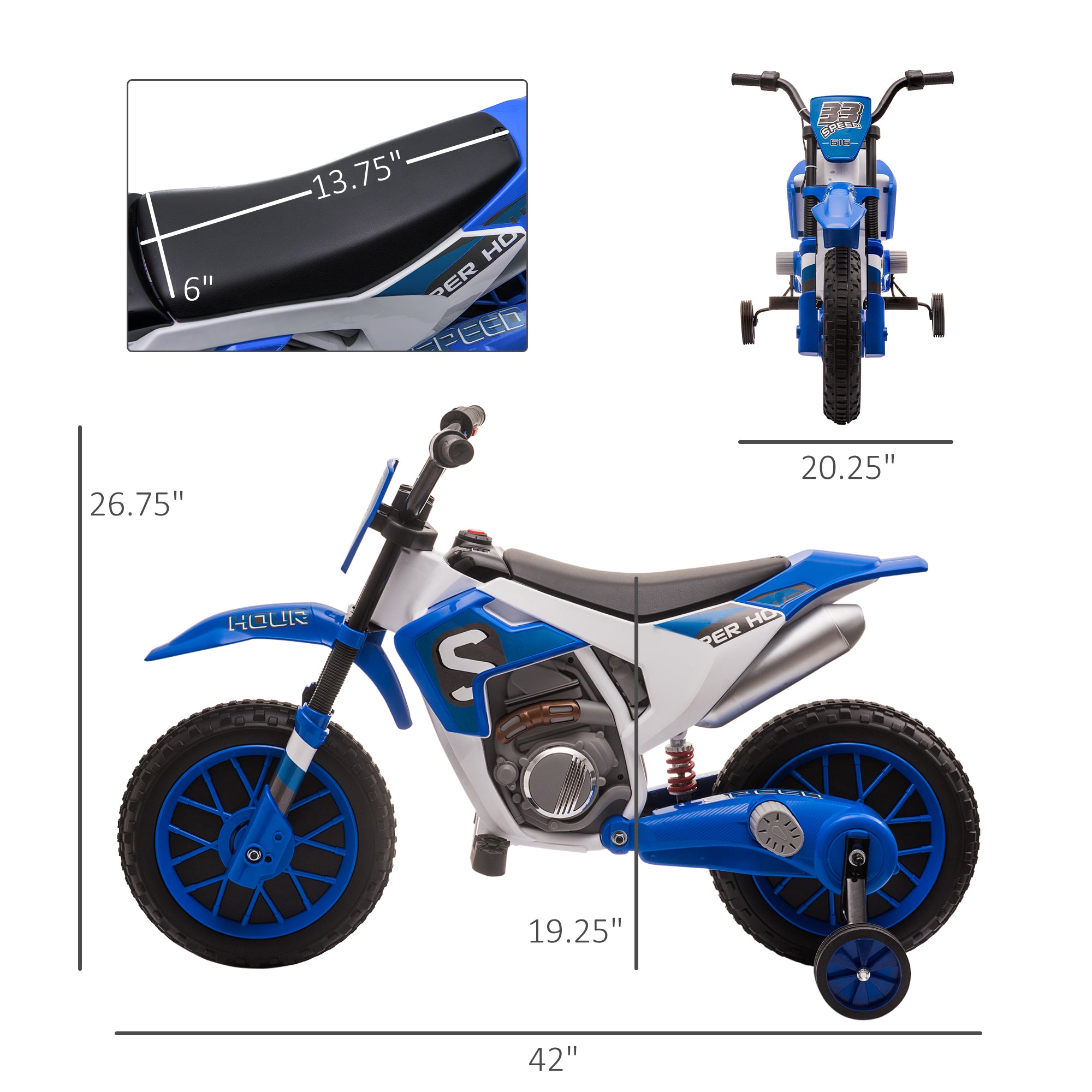 12V Kids Motorcycle w/ Treaded Tires