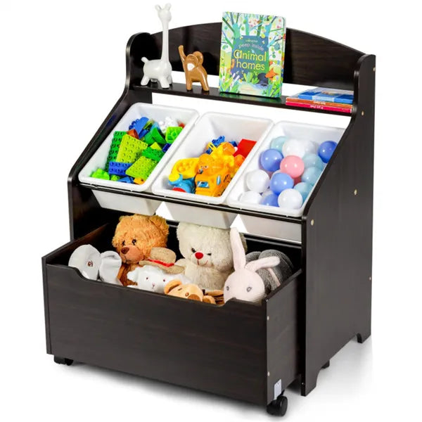 Multifunctional Kids Storage Cabinet w/ Large Capacity Toy Box