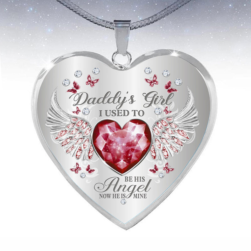 Birthstone Angel Wings Father Memorial Necklace