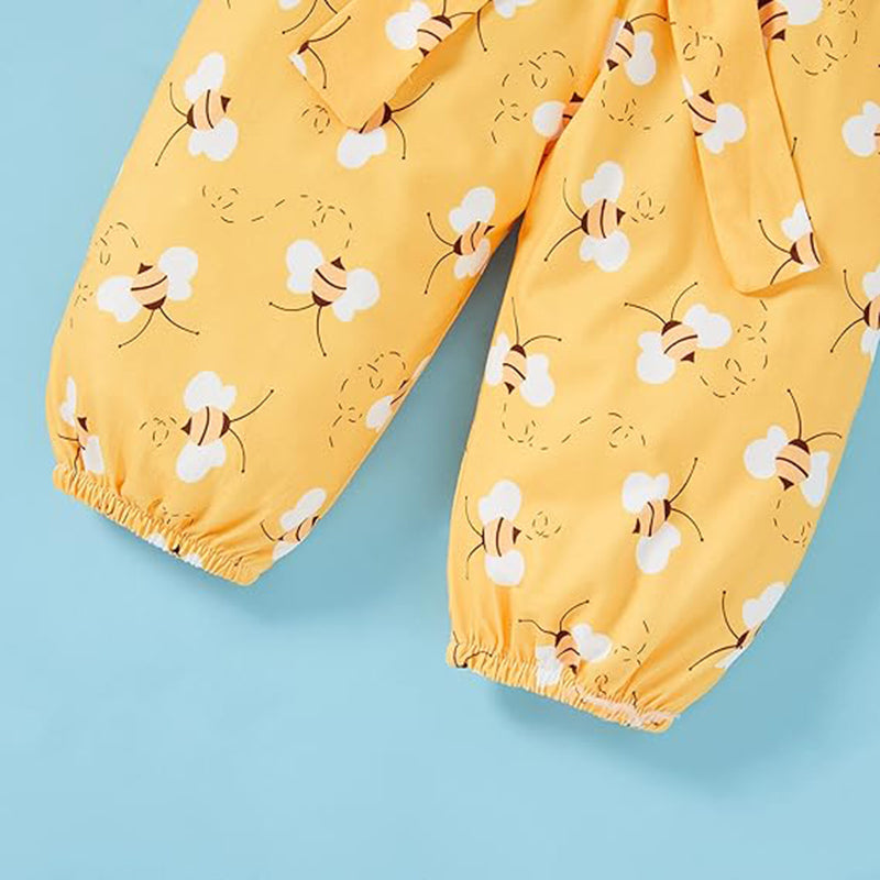 Baby Girl Sweet Bee Romper, Honey Bees Pants, Bowknot Headband Set