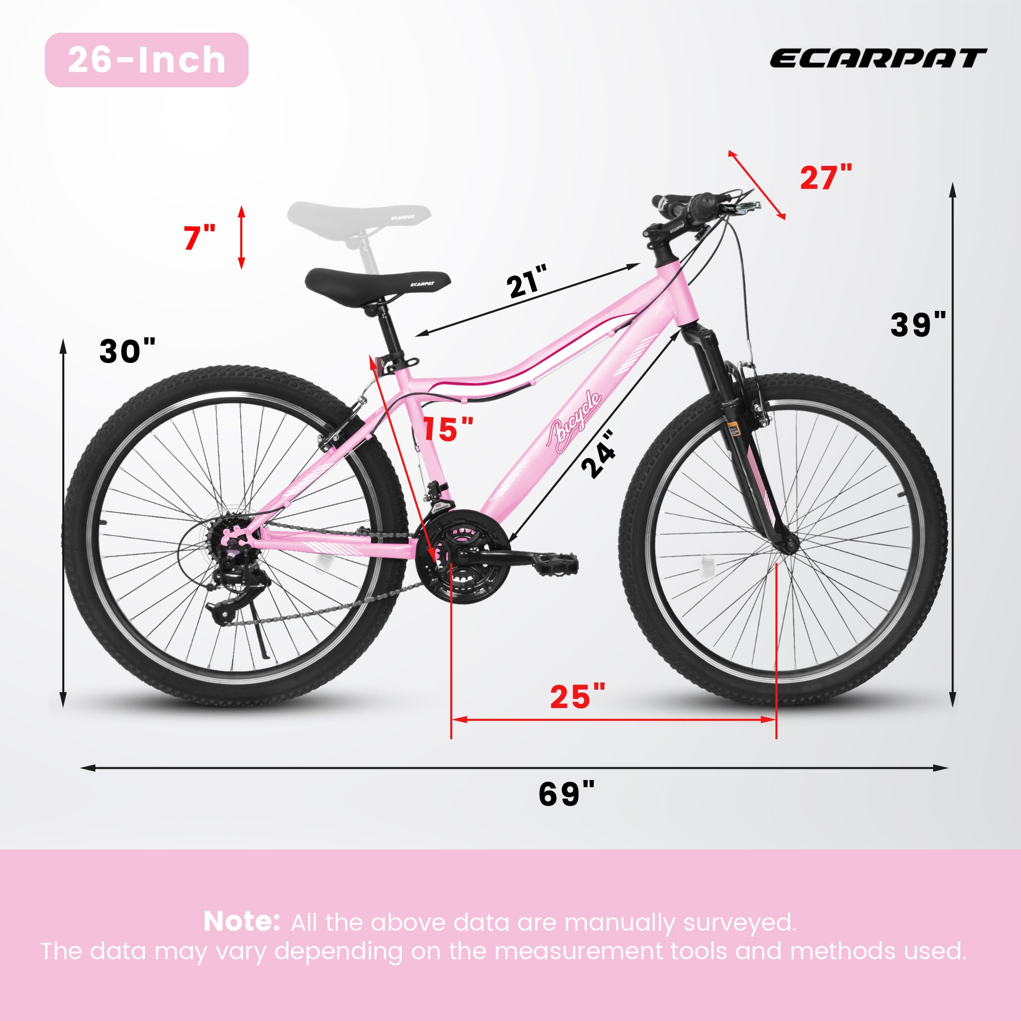 Pink Mountain Bike 24/26 Inch