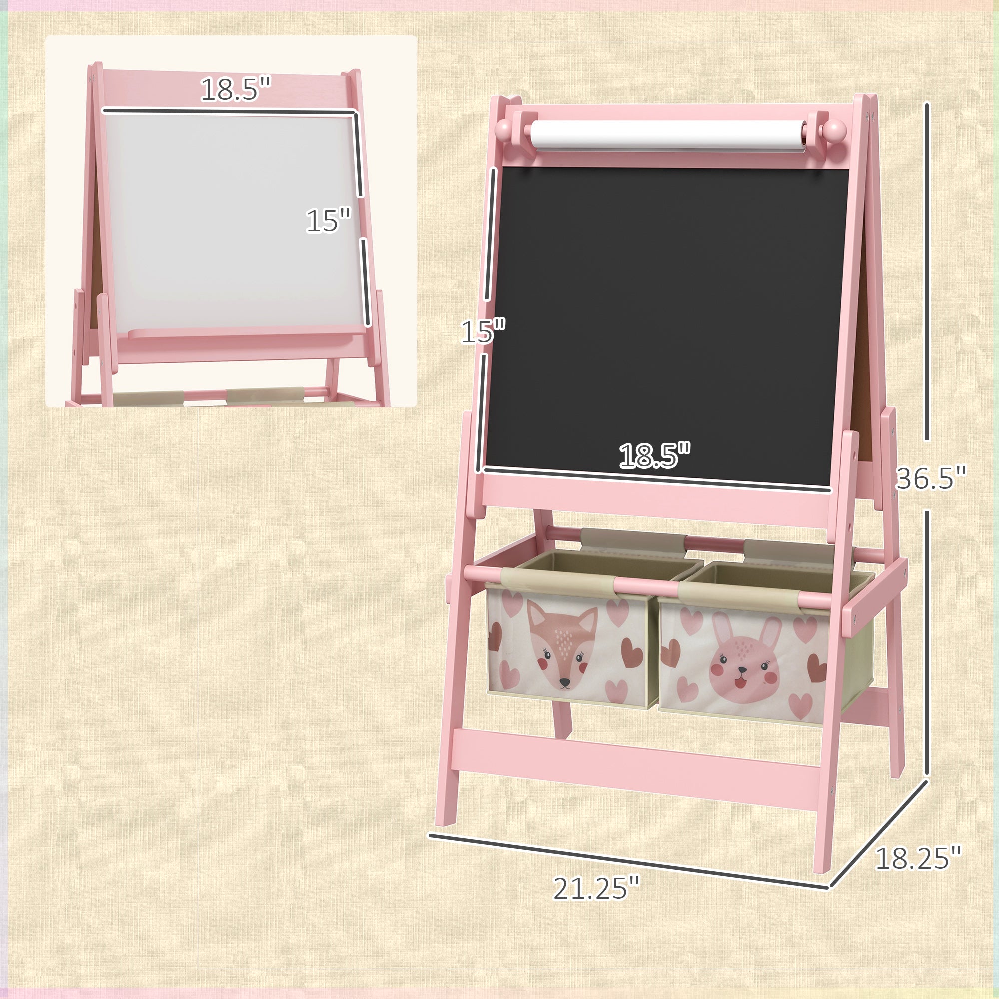 3 in 1 Art Easel with Storage