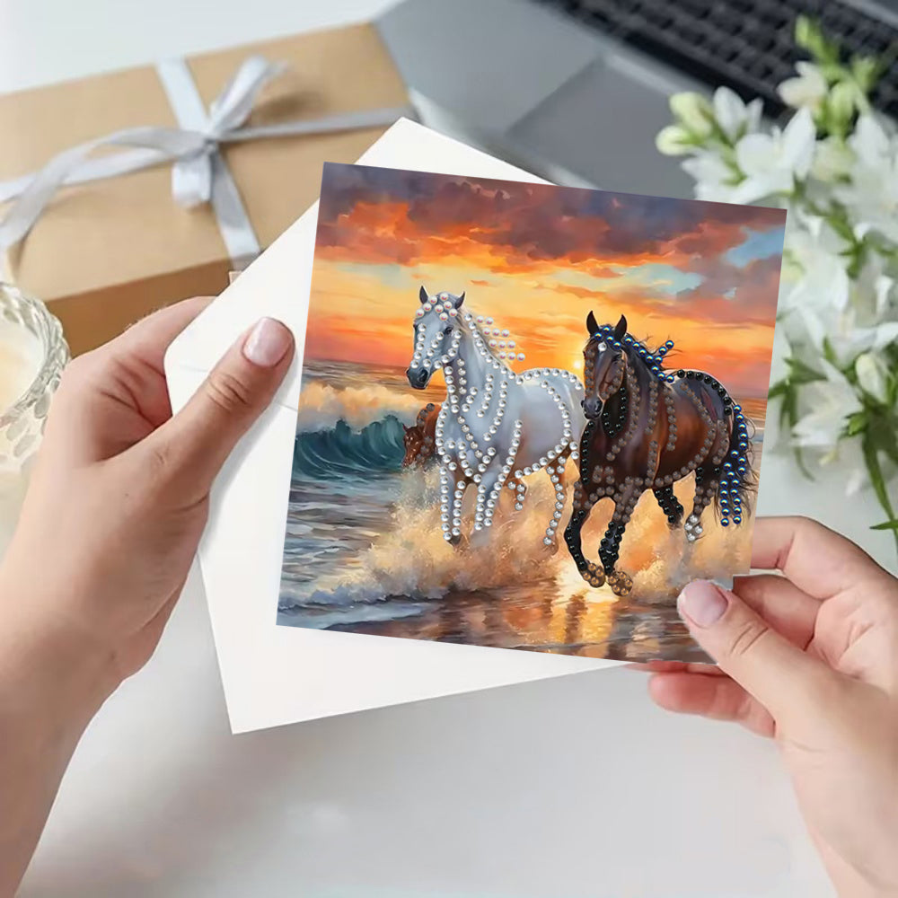 DIY Diamond Painting Card Kit - horses