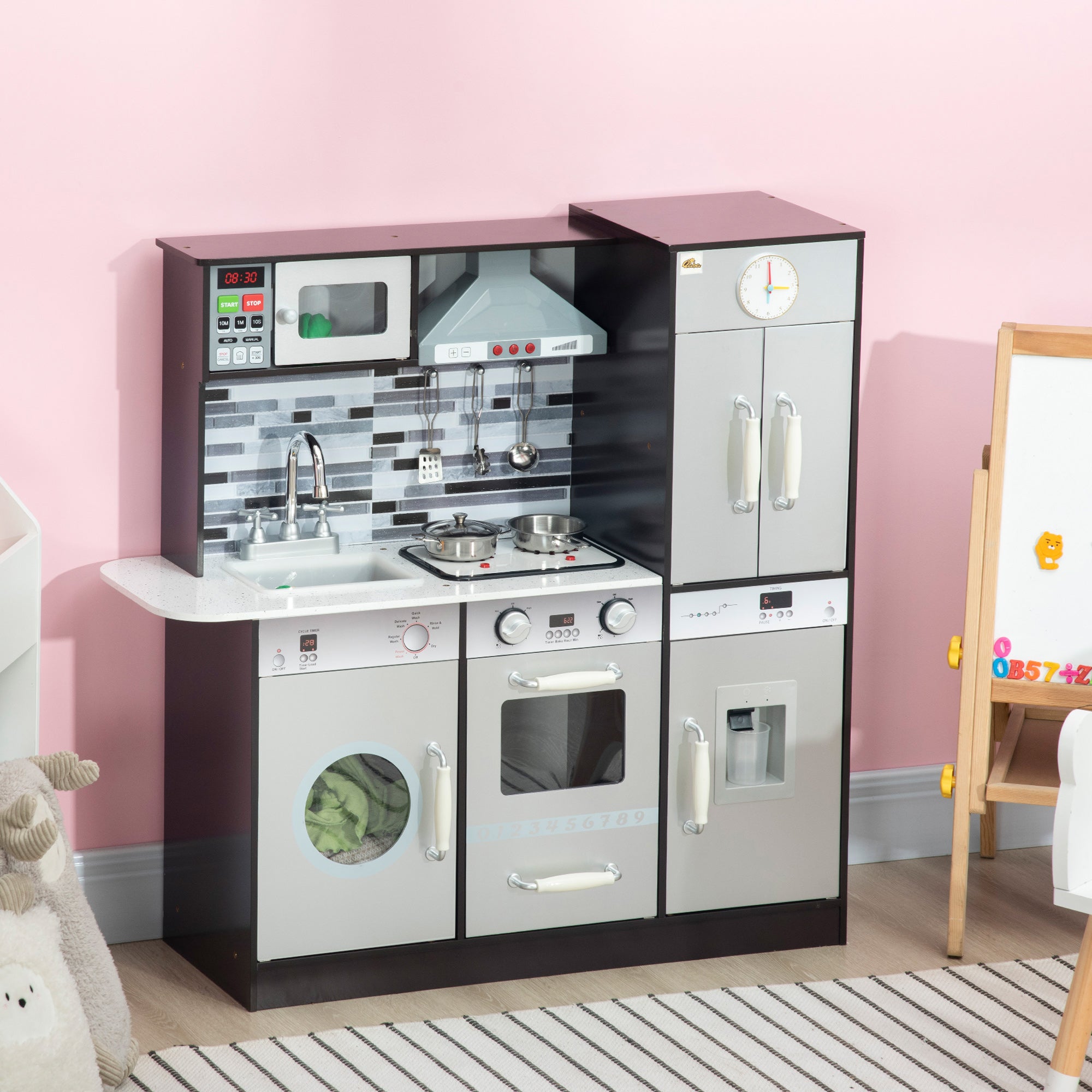 Wooden Play Kitchen with Lights Sounds