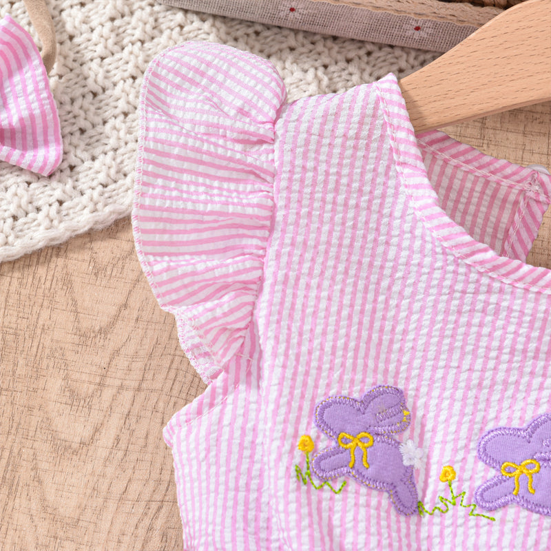 Girl's Bunny Embroidered Dress