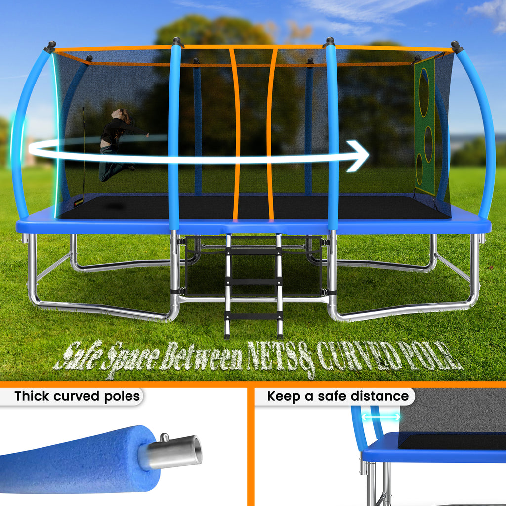 8X14FT Outdoor Rectangular Trampolines For Kids & Adults