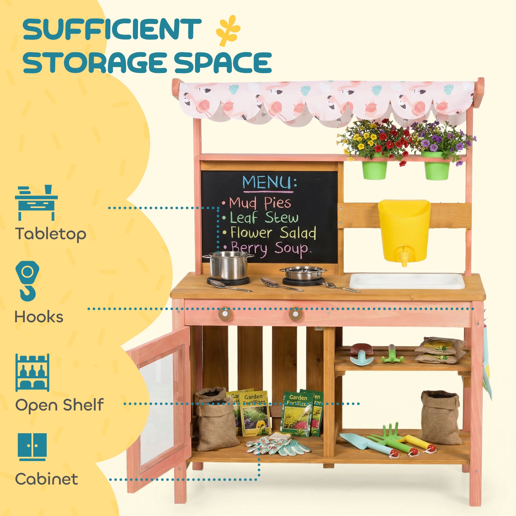 Kids Mud Kitchen with Canopy