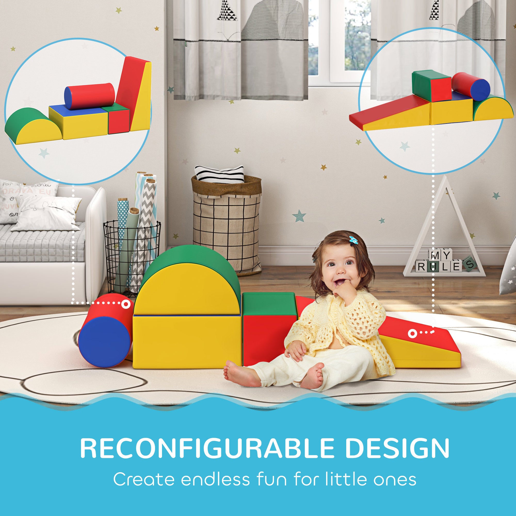 5 Piece Climb and Crawl Activity Play Set, Assorted
