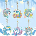 DIY Diamond Painting Keychain Kit-Dolphins